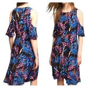 Maeve Anthro Elia Cold Shoulder Floral Dress Size 2